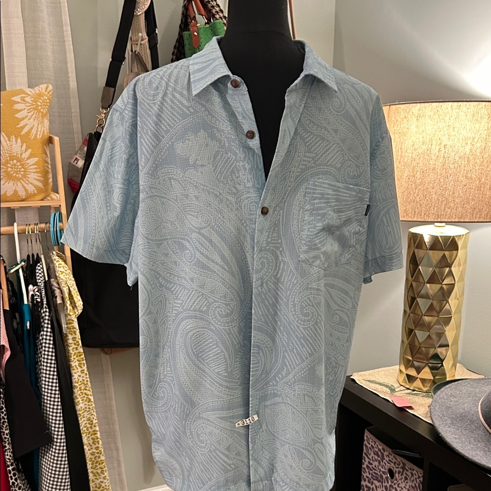 Dockers Sky Blue Paisley Button-Down Shirt